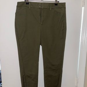 Nine West Slim Ankle Dress Pants, Olive Green, Size 12